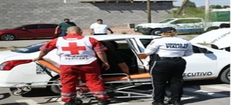 Mujer lesionada en accidente vial