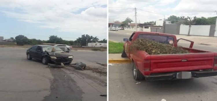 Motociclista se impacta contra una camioneta