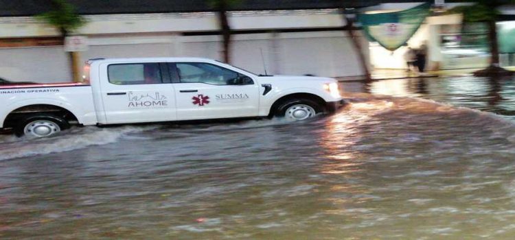 Inundaciones en Los Mochis por las fuertes lluvias
