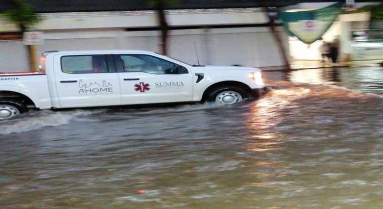 Inundaciones en Los Mochis por las fuertes lluvias