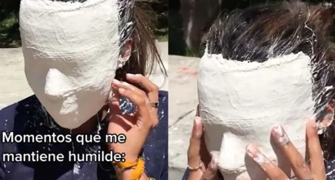 Se aplicó una mascarilla embellecedora de yeso