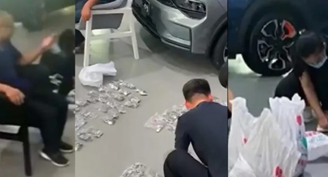 Pagó carro nuevo con pura morralla