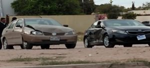 Accidente vial en el cruce del bulevar Chihuahuita y Madero