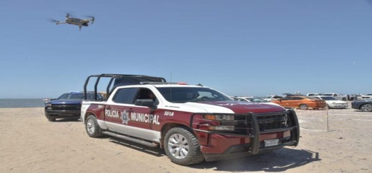 En Los Mochis hacen uso de drones para vigilar las playas