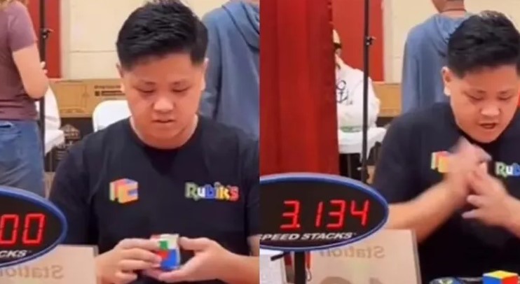 Rompió récord de armado de cubo de Rubik