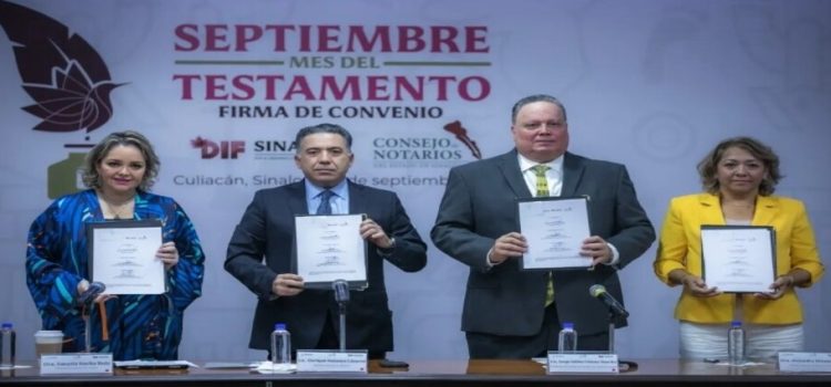 DIF Sinaloa y el Consejo de Notarios firman convenio para el mes del testamento