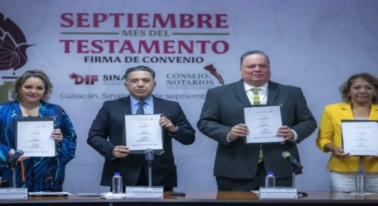 DIF Sinaloa y el Consejo de Notarios firman convenio para el mes del testamento