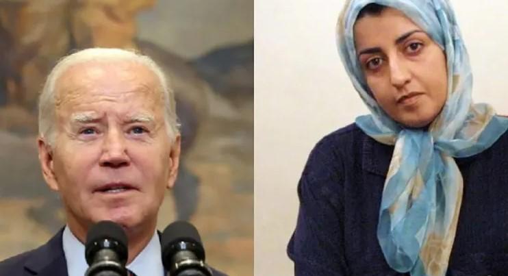 Pide Biden a Irán liberar «inmediatamente» a la ganadora del Nobel de la Paz