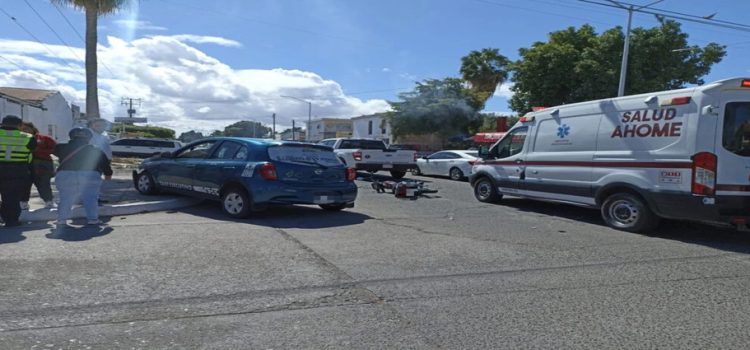 Accidente vial en la zona centro deja a una mujer lesionada
