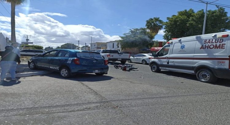 Accidente vial en la zona centro deja a una mujer lesionada