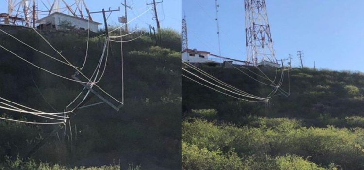 Se caen postes por fuertes ventarrones
