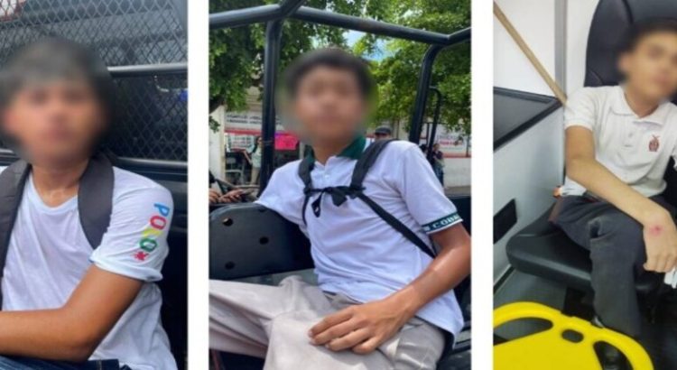 Detienen a dos estudiantes de prepa por intentar agredir a otro de secundaria