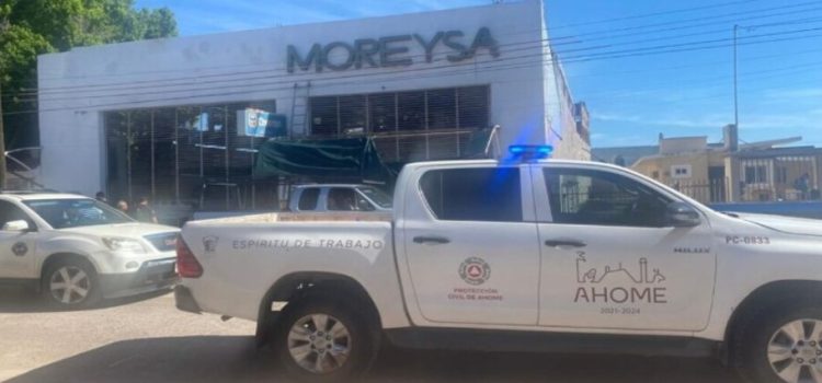 Hombre mayor recibe fuerte descarga eléctrica al pintar un taller en Los Mochis