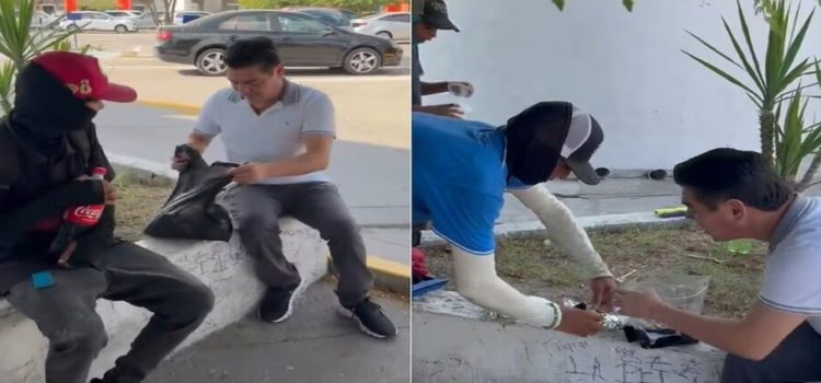 Captan al “Travieso” Arce comer con limpiaparabrisas en Los Mochis