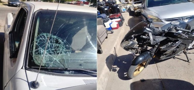 Motociclista impacta contra una camioneta Ford Ranger Motociclista impacta contra una camioneta Ford Ranger