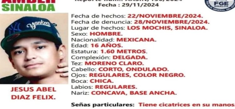 Reportan la desaparición de Jesús Abel en Los Mochis