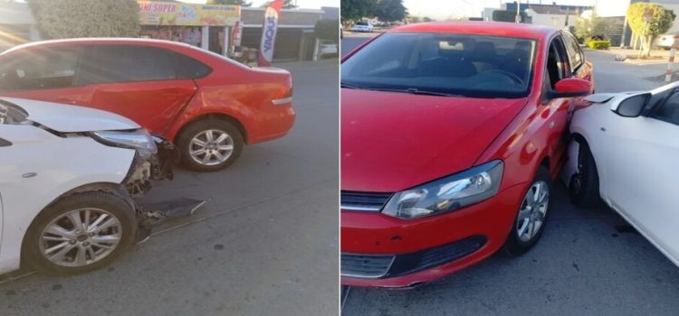 Accidente entre un Jetta y un sedán Toyota en Viñedos