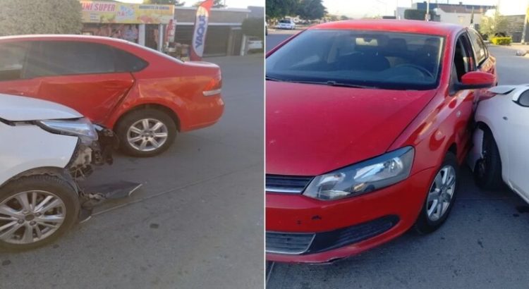 Accidente entre un Jetta y un sedán Toyota en Viñedos
