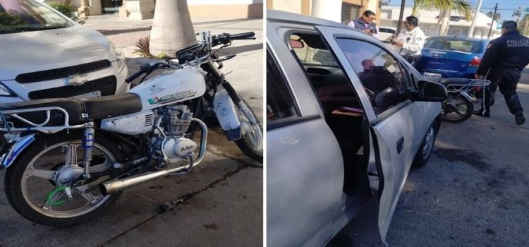 Dos personas resultan lesionadas en accidente en el centro de Los Mochis