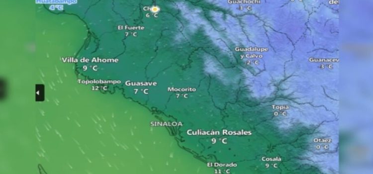 Sinaloa registra bajas temperaturas de hasta 6, 9 y 15 grados