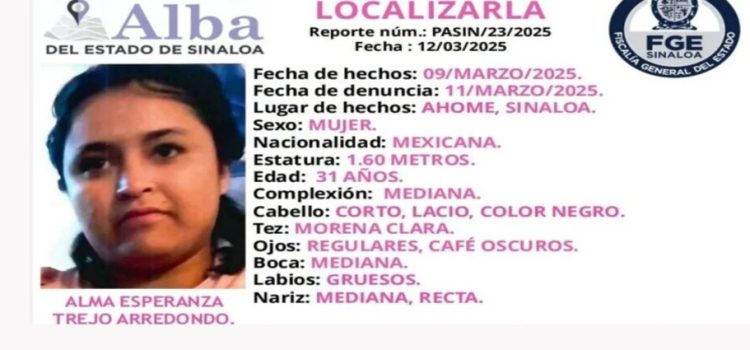 Reportan como desaparecida a Alma Esperanza, de 31 años