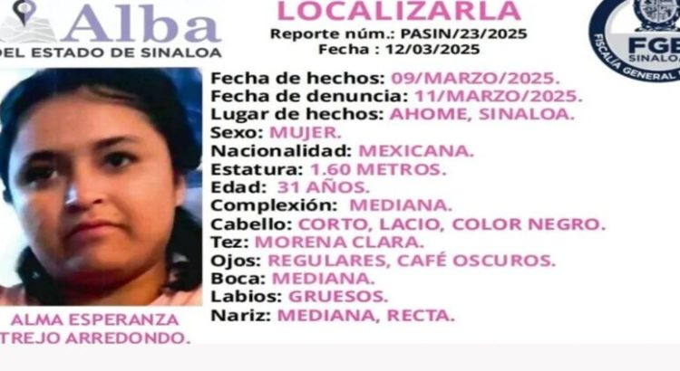 Reportan como desaparecida a Alma Esperanza, de 31 años