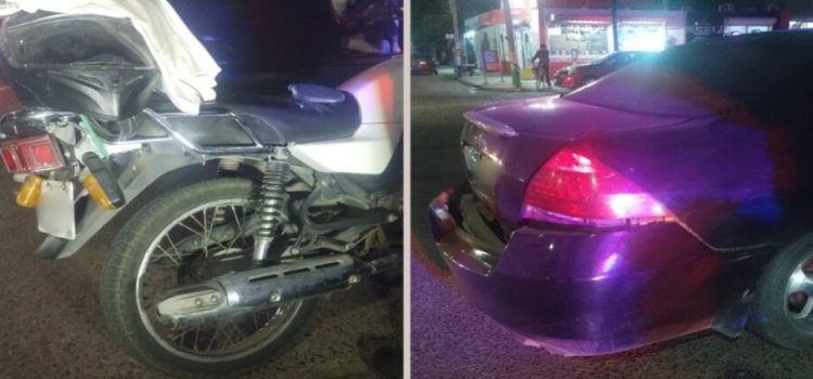 Motociclista resulta herido en choque con auto