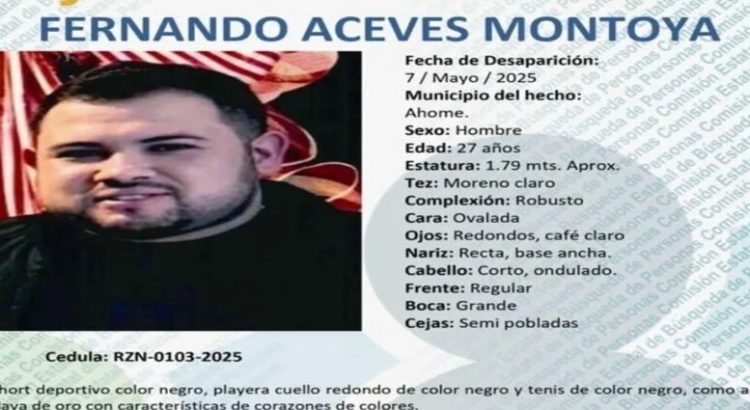 Reportan como desaparecido a Fernando Aceves