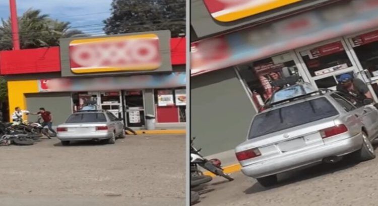 Tránsitos y motociclistas se agarran a golpes en Los Mochis