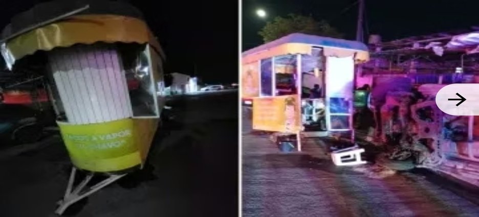 Camioneta se vuelca tras impactar puesto de tacos en Los Mochis; tres mujeres resultan lesionadas