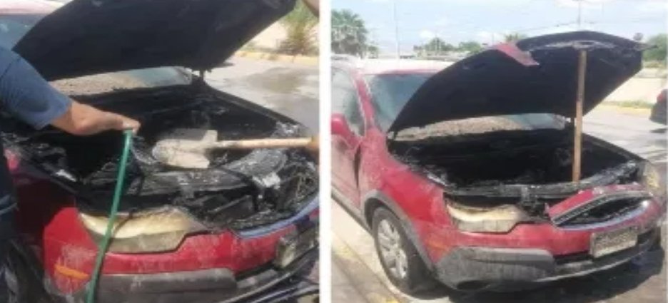 Incendio consume una Chevrolet Captiva en la colonia Teresita de Los Mochis